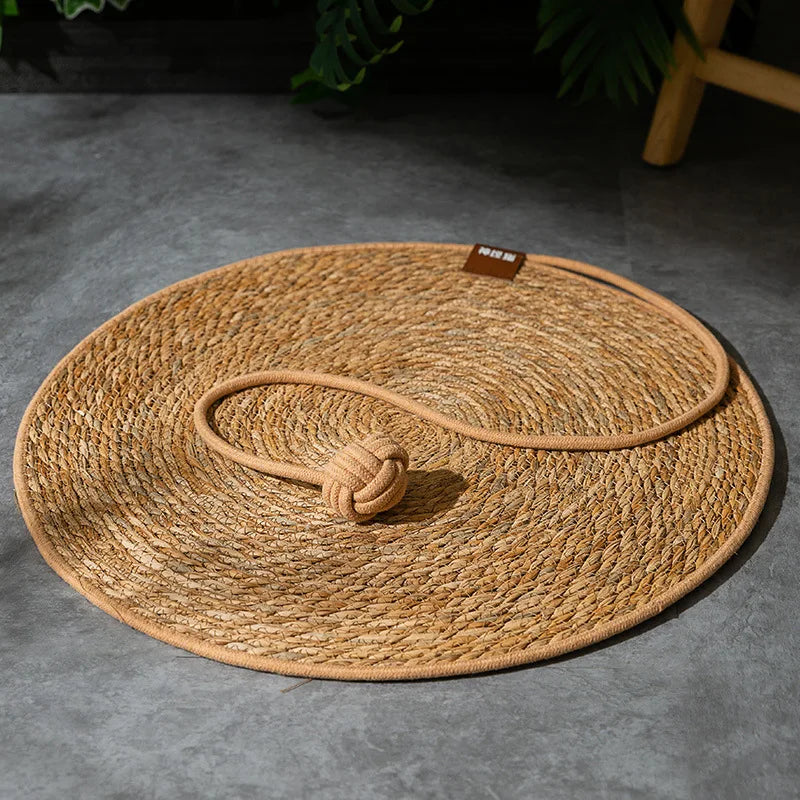Rattan Cat Scratcher Mat – Natural Sisal Scratching Board & Furniture Protector for Cats