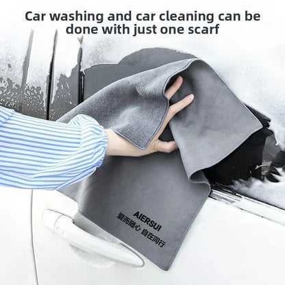 Car Wash Microfiber Towel – Double-Sided Suede & Coral Velour, Lint-Free