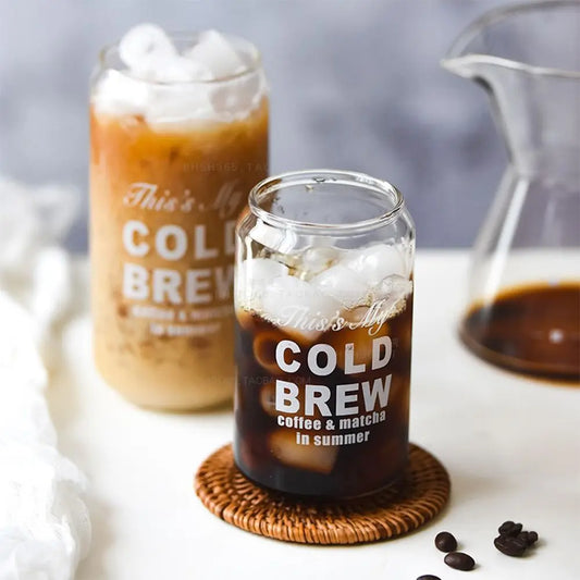 Creative Can Shape Tea Juice Milk Glass Cup Coffee Mug Wine Glass Drink Cup High Borosilicate Glass Drinkware Durable