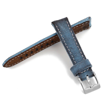 Retro Wet Wax Canvas Watch Band 18mm 19mm 20mm 21mm 22mm Gray Blue Brown Green Denim Strap Replacement Quick Release Watchbands - BeeTrendyShop.COM