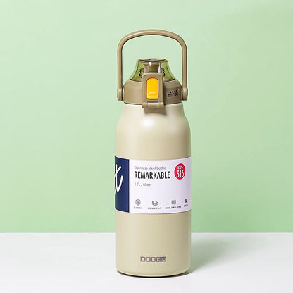 Large Capacity Stainless Steel Tumbler with Straw – Hot & Cold Vacuum Flask