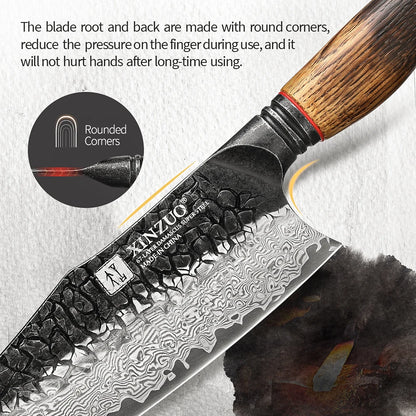 XINZUO 8.6-Inch Damascus Chef Knife – 67-Layer Hand Forged, 60 HRC, Gift Box
