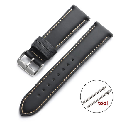 Quick Release Watch Band for Men Women Watchband Retro Cowhide Watch Strap Replacement Belt 18mm 20mm 22mm Vintage Brown Straps - BeeTrendyShop.COM
