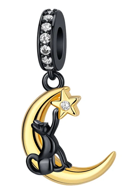 925 Sterling Silver Charms Colorful Sun Moon Stars Dangle Charm Fit Original Pendant Bracelets Necklace Women DIY Fine Jewelry