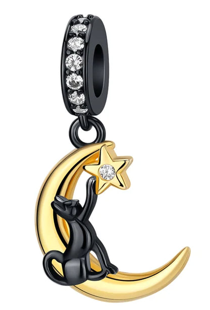 925 Sterling Silver Colorful Sun Moon Stars Dangle Charm – DIY Jewelry
