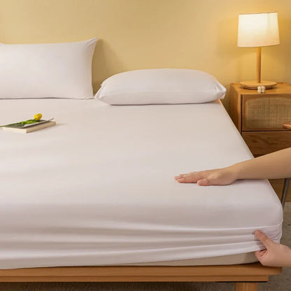 Solid Matte Pure White Bed Sheet – Minimalist Bedroom Bedspread (Excluding Pillowcases)