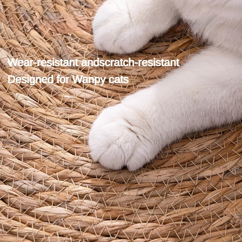 Rattan Cat Scratcher Mat – Natural Sisal Scratching Board & Furniture Protector for Cats