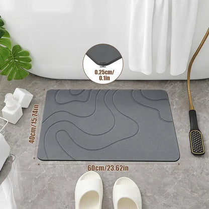 Diatomite Stone Bath Mat – Quick-Dry Super Absorbent Shower & Entryway Rug | Indoor Floor Mat