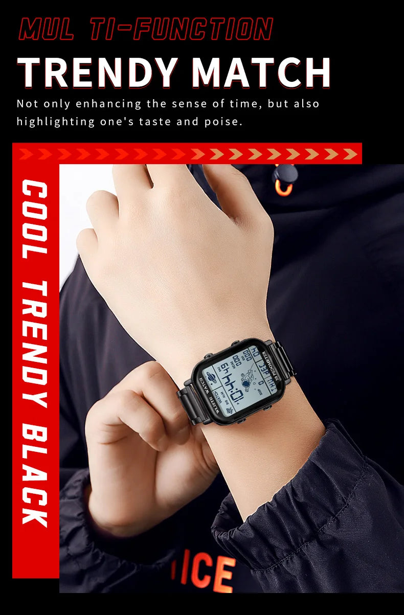 Digital Watche for Man Stopwatch Wristwatch Clock Electronic Watch Outdoor Timing Wristwatch Multi-Function Digital montre homme