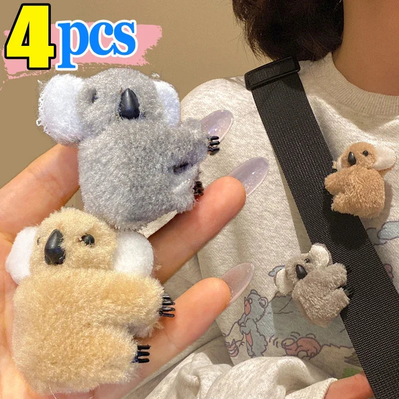 3D Plush Koala Hair Claw Clip – Cute Animal Barrette for Women & Girls