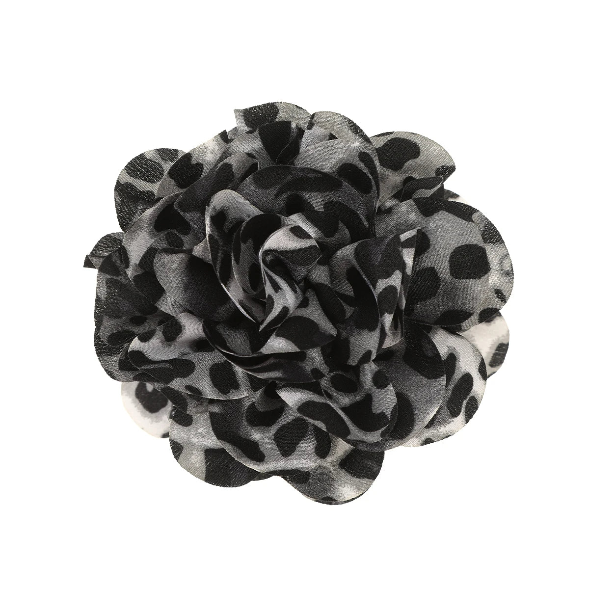 Leopard Print Flower Hair Claw Clip – Vintage Barrette for Women