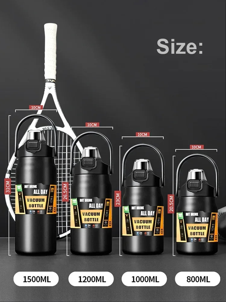 Portable Thermos with Straw – 304 Stainless Steel Hot & Cold Vacuum Flask