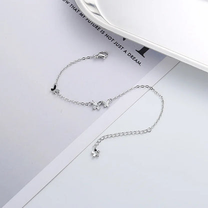 VENTFILLE 925 Silver Diamond Butterfly Bracelet – Adjustable Flower Jewelry for Women