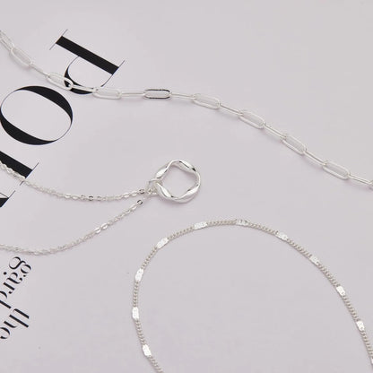 Layered Gold & Silver Necklace Set – Stackable Choker Pendant for Women