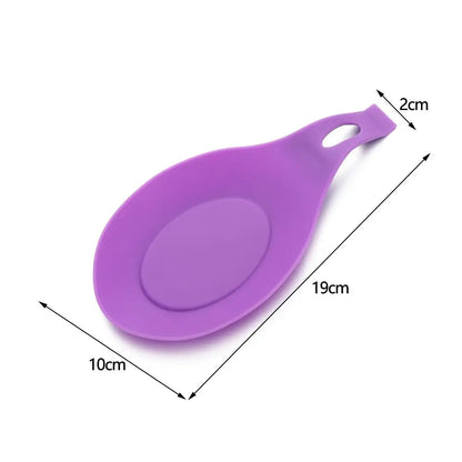 Silicone Spoon Holder Rest Pad – Heat Resistant Kitchen Utensil & Spatula Tray Insulation Mat