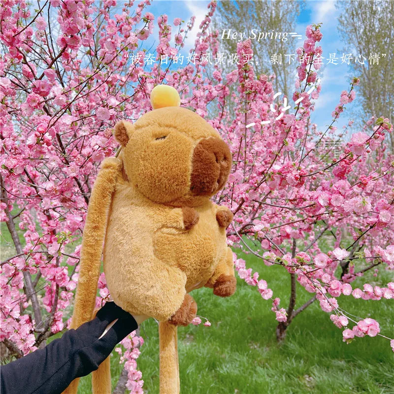 Cute Soft Plush Capybara Backpack Girl Fashionable Crossbody Bag for Women Kawaii Shoulder Bag for Children Gifts for Girlfriend - BeeTrendyShop.COM