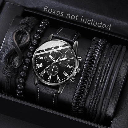 New Hip Hop Mens Fashion Watches Luxury Male Clock Wristwatch Sport MensWrist Watch Bracelet Set Relogio Masculino - BeeTrendyShop.COM