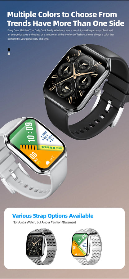 Ultra Thin Smartwatch 1.96" AMOLED – Always-On Display, Call Reminder, Compatible with Huawei & Android