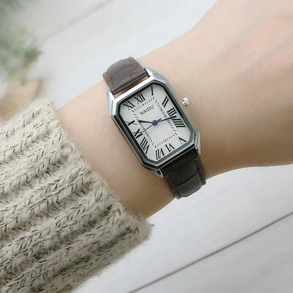 Retro Watches Classic Casual Quartz Dial Leather Strap Band Rectangle Clock Fashionable Wrist Watches for Women Wrist Watch - BeeTrendyShop.COM
