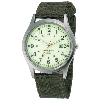 1pc / lot Cheap Watches For Men Fashion Nylon Band Military Army Sports Date Quartz Watch Erkek Barato Saat Reloj Hombre Black - BeeTrendyShop.COM