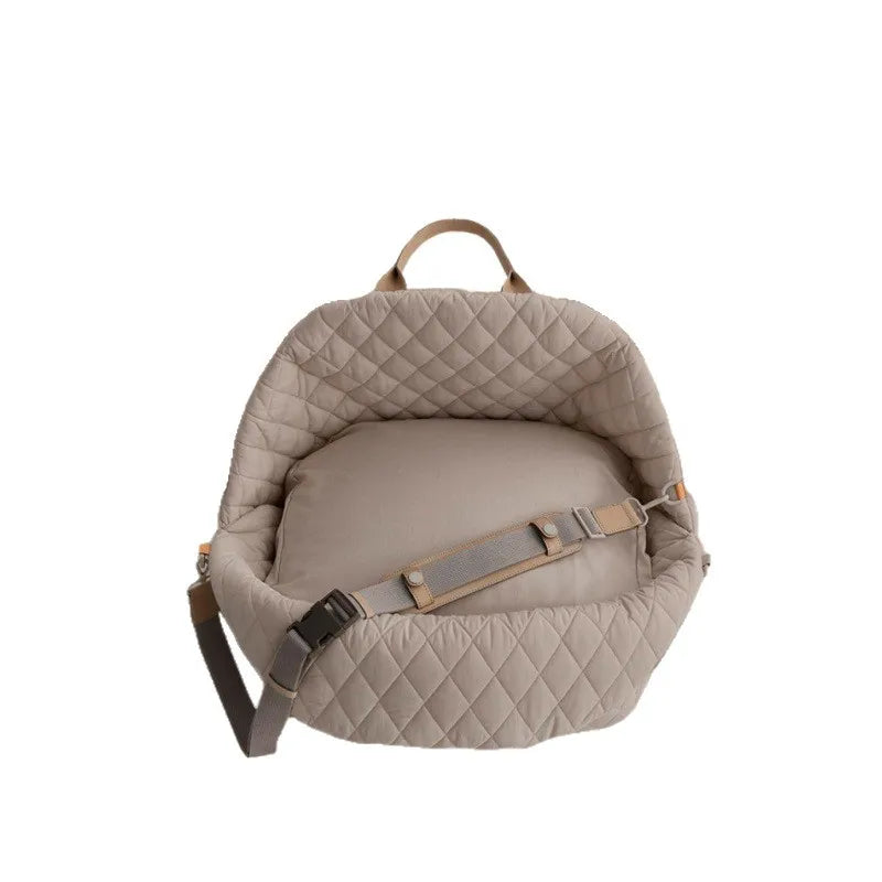 Luxury Pet Carrier Handbag & Car Seat Booster – 3-in-1 Washable Travel Bag for Small Dogs & Cats