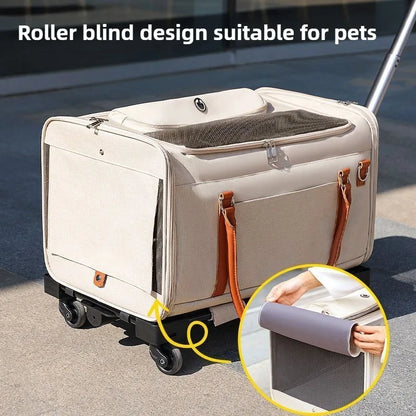 2-in-1 Pet Stroller & Backpack Carrier – Foldable, Breathable, Large Capacity for Cats & Dogs