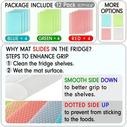 Cabinet & Refrigerator Liner Mats – Cuttable Moisture-Proof Easy-Clean Shelf Mats | 4/8/12pcs