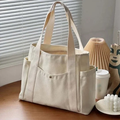 Large Capacity Canvas Tote Bag for Work – Stylish & Durable Women's Shoulder Bag