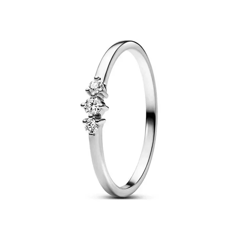 New Ring Original 925 Sterling Ring Heart Bow Sun Moon Star Flower Crown For Women Mother's Day Valentine's Day Gift DIY Jewelry
