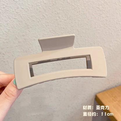 Large Acrylic Hair Claw Clip – Korean Style Coffee Color Hairpin for Women & Girls