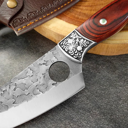 Hand-Forged Boning Knife – Professional Wood Handle Butcher & Fillet Knife