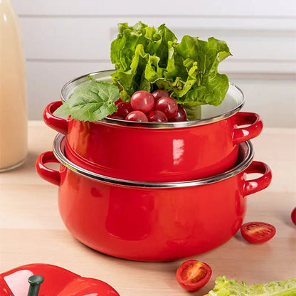 Porcelain Tomato Pot with Heating Function – Soup & Stew Pot 18/20/22 CM