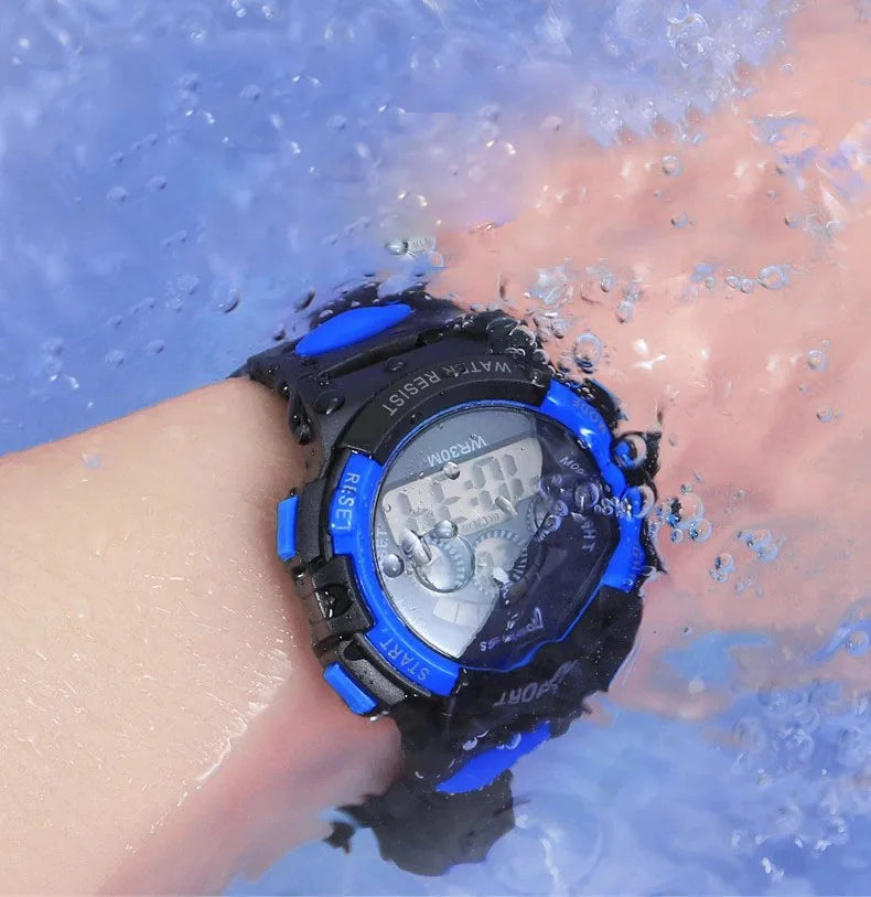 Electronic Watch for Boys Girls Children Luminous Dial Military Sport Watches for Kids Waterproof Multi-function Digital Watch