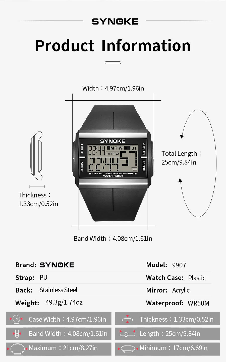 Digital Sports Watch: 50m Waterproof, Reliable & Stylish, Perfect for Every Adventure - BeeTrendyShop.COM