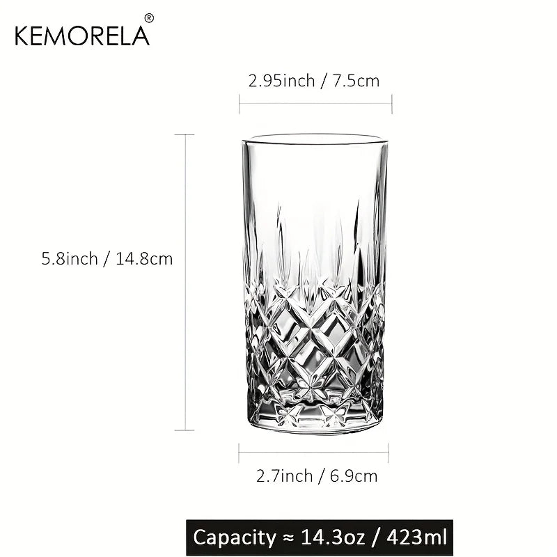 423ML Stemware Glass Cup – Elegant Drinking Glass for Water Beer Soda Party