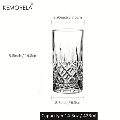 423ML Stemware Glass Cup – Elegant Drinking Glass for Water Beer Soda Party
