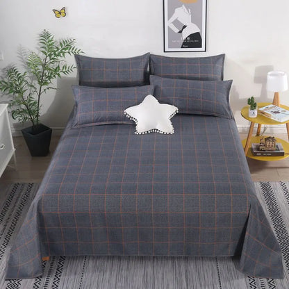 Modern Polyester Cotton Flat Bed Sheet – Soft Bed Linen for Single, Queen & King Size (No Pillow Covers)