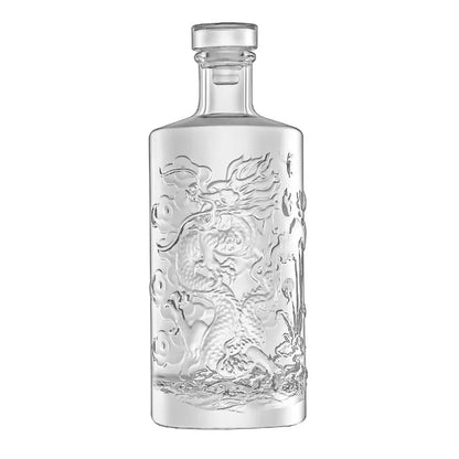 Dragon Engraved Whiskey Decanter – 500ml Round Glass Liquor Bottle