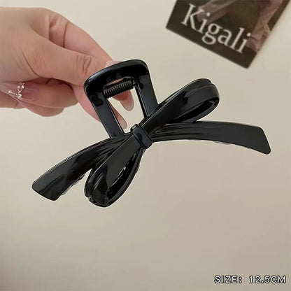 Large Bow Hair Claw Clip – Korean Acrylic Ponytail Barrette for Women