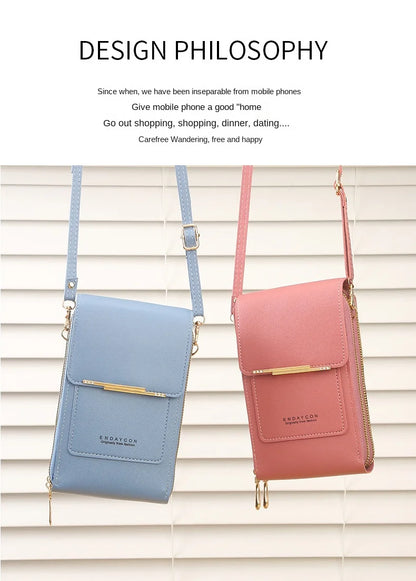 Crazy Bag Fashion Touch Screen Lock Cell Phone Bag Women's Mobile Phone Card Holder Crossbody Shoulder Bag - BeeTrendyShop.COM