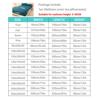 1pc 3D Air Fabric Thick Mattress Cover, 100% Waterproof Mattress Protector, Soft and Breathable Fitted Bed Sheet (No Pillowcase) - BeeTrendyShop.COM