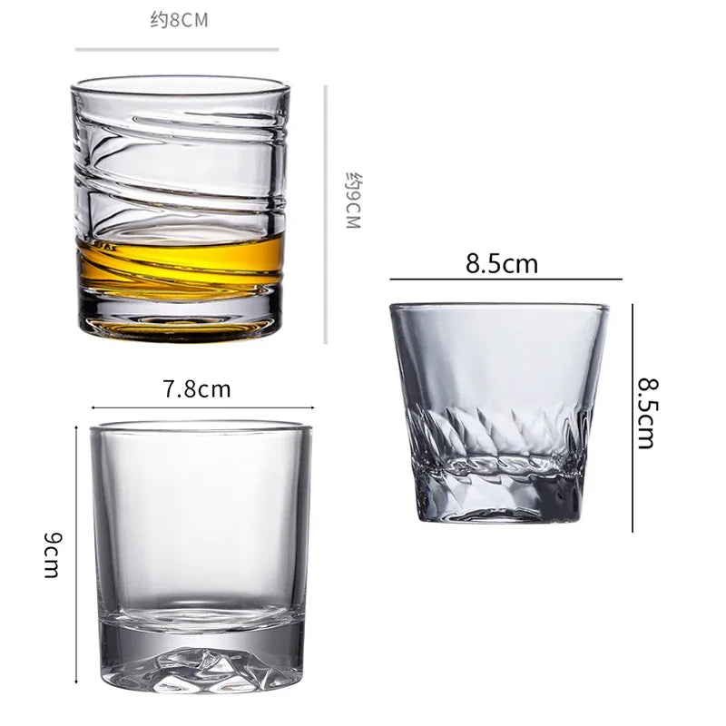 2pcs Vintage Transparent Drinking Glasses Set – Bar Cocktail & Whiskey Glasses