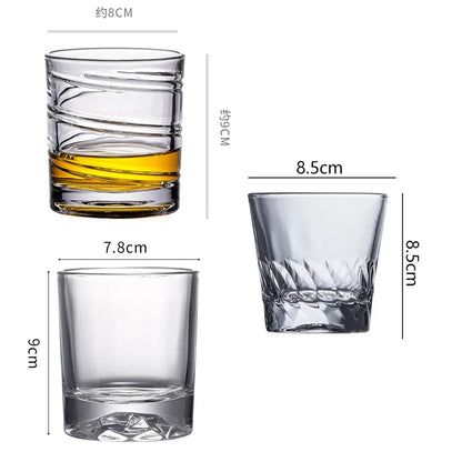 2pcs Vintage Transparent Drinking Glasses Set – Bar Cocktail & Whiskey Glasses