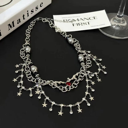 Multilayer Flower Pendant Clavicle Chain Necklace – Trendy Choker for Women