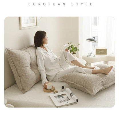 Large Square Headboard Cushion 60x60x18cm – Soft Sofa Backrest & Reading Pillow for Bedroom & Tatami