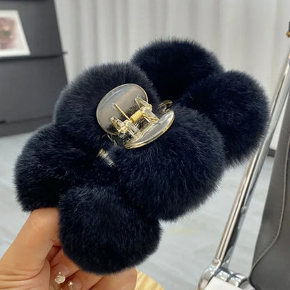Furry Korean Hair Claw Clip – Fashion Barrette for Women