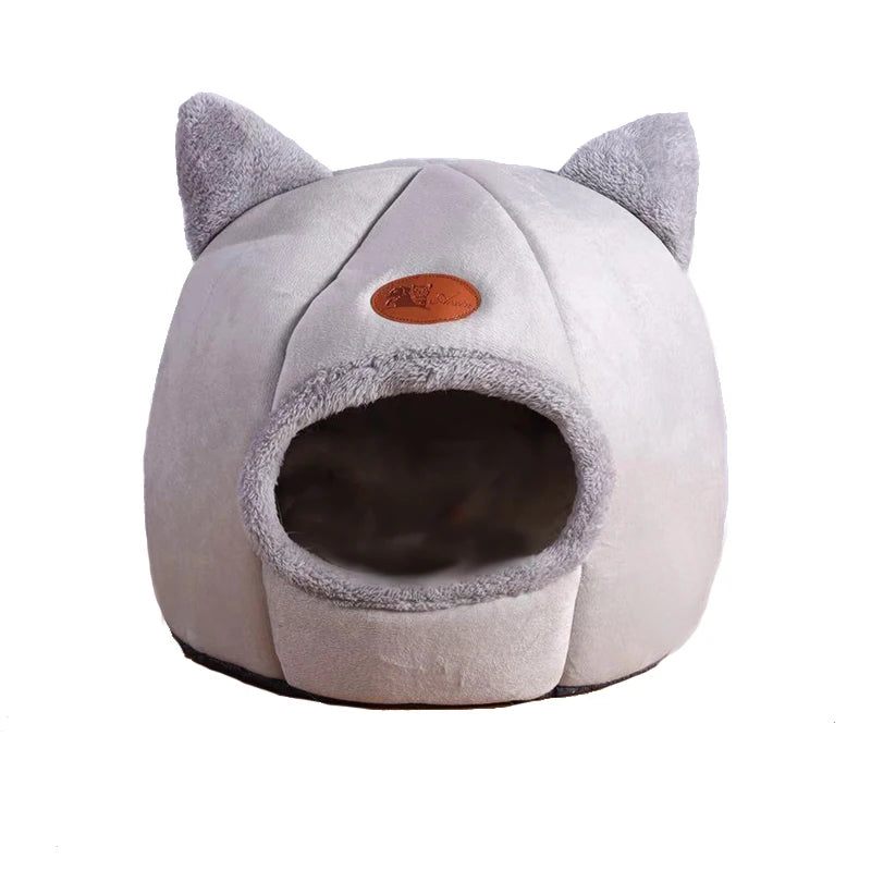 Winter Cozy Cave Bed - Deep Sleep Pet Nest for Cats and Small Dogs