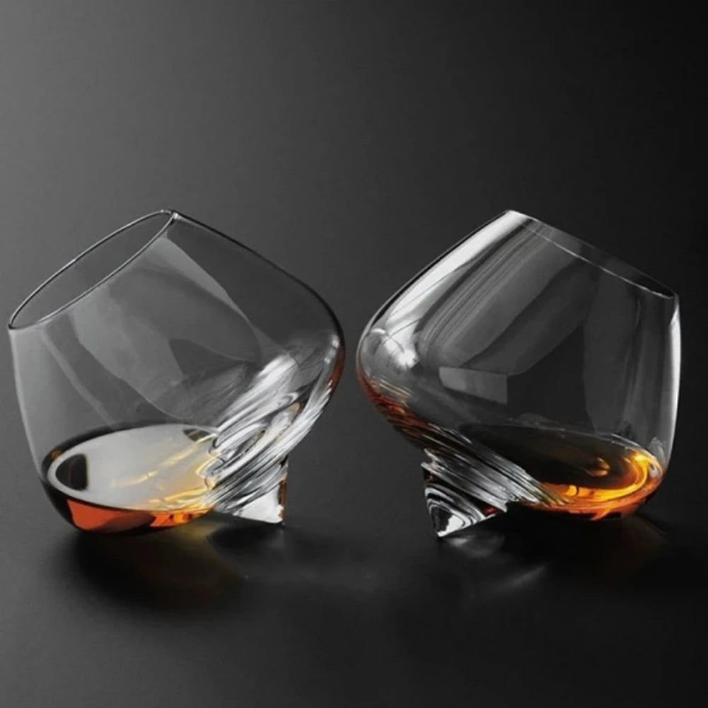 Spinning Brandy Tumbler – 250ml Big Belly Whiskey Cocktail Glass