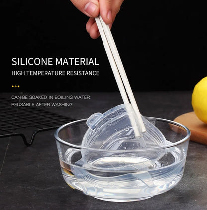 6-Piece Silicone Stretch Lids – Universal Microwave Food Covers & Elastic Bowl Caps