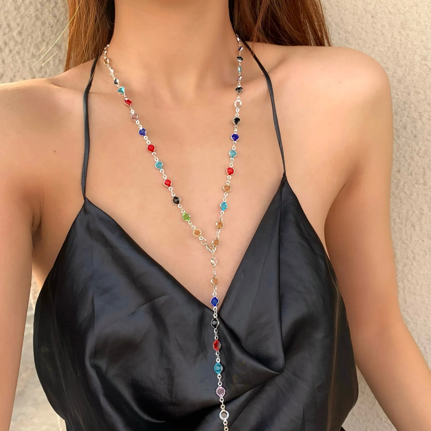 Bohemian Y-Shaped Necklace for Women – Y2K Metal Clavicle Chain Choker